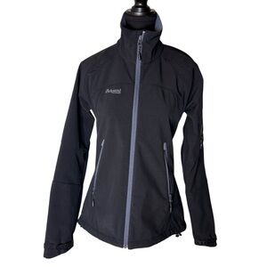 BERGANS OF NORWAY Black Soft Shell Jacket Fleece Lined Ski Outdoors Size Small